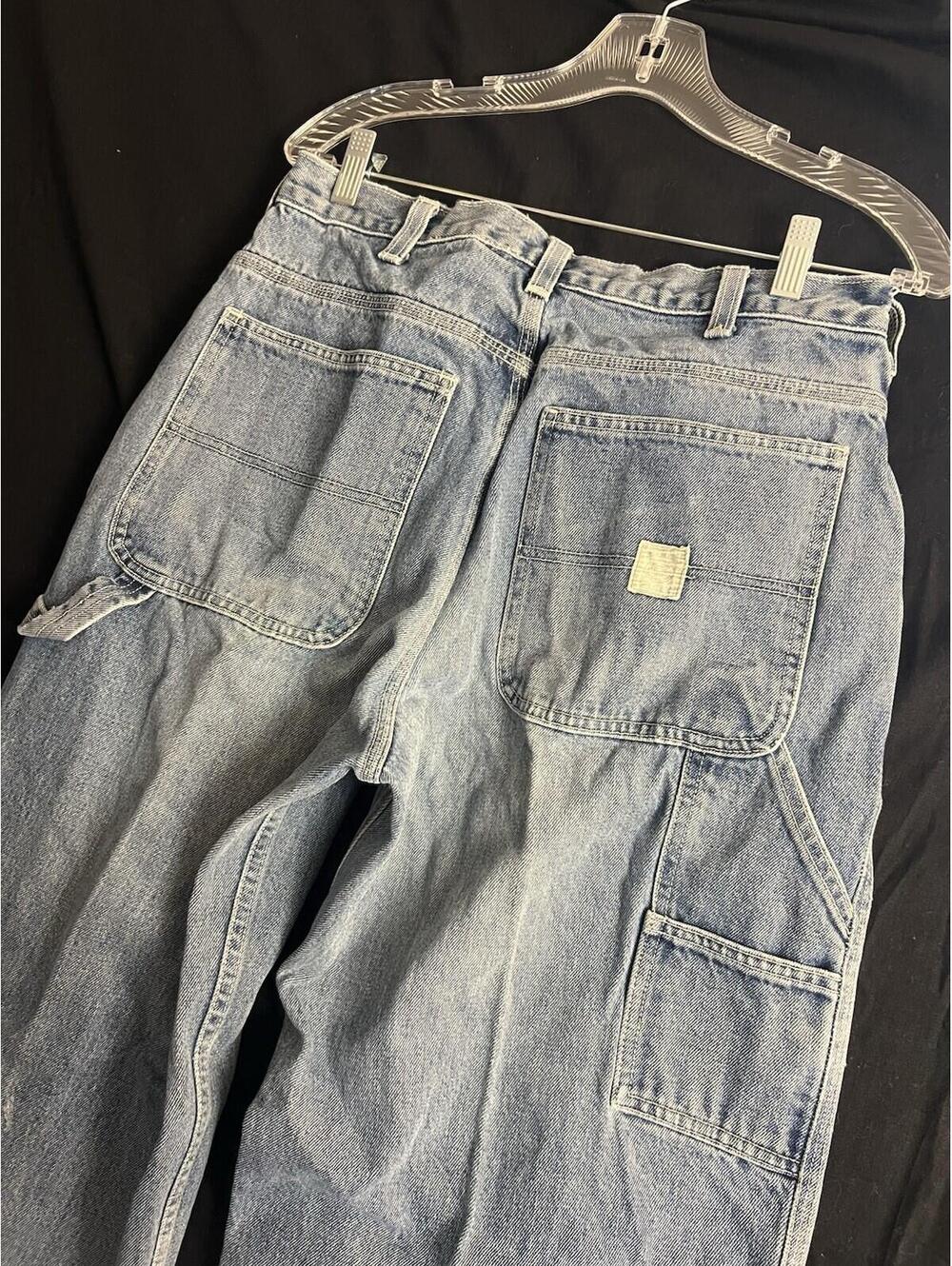 VTG Y2K Abercrombie & Fitch Men’s 32R Carpenter Jeans Wide Leg Baggy 30x30 - Picture 12 of 15